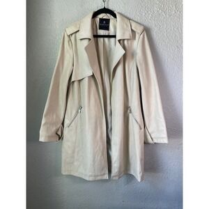 Bagatelle Collection Women's Faux Leather Trench Coat Beige Size L